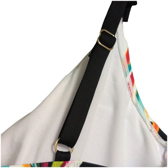 NWT Apt. 9 Batik Halter Tankini Top Multicolor Tropical Ruched Size 2X New - Picture 4 of 10